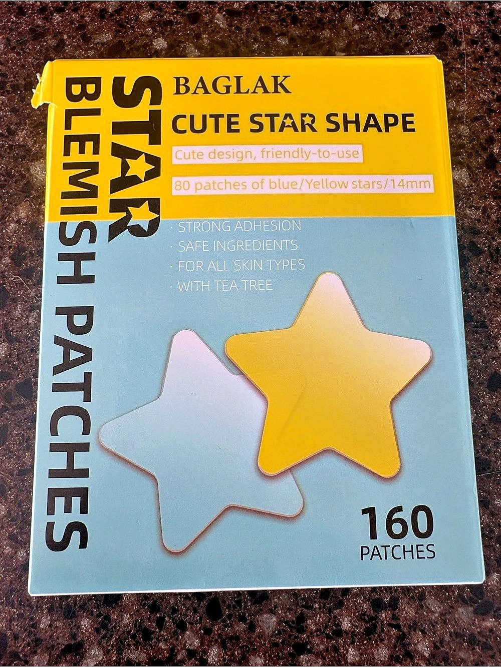 The BAGLAK Star Shape Pimple Patch 160 Patches Blue & Yellow 160 Count